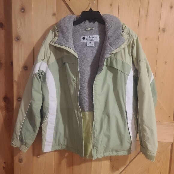 Columbia Jackets & Blazers - *FLAW* Columbia Jacket Women's XL Green Full Zip Fleece Lined Parka Puffer Coat